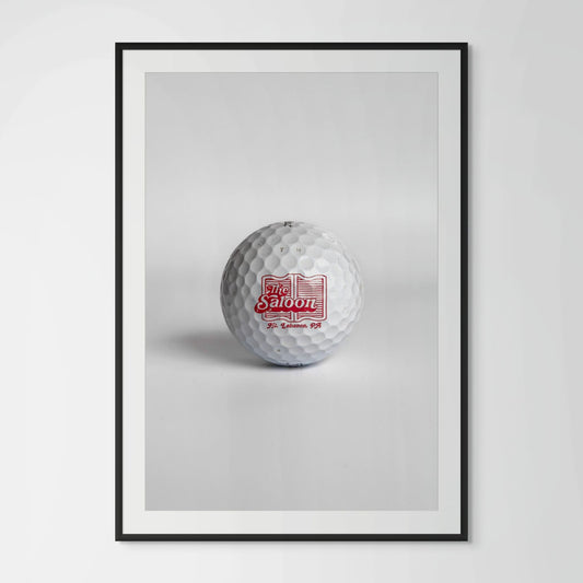 Titleist Pro V1 The Saloon Mt. Lebanon PA golf ball framed photography print in black wood frame