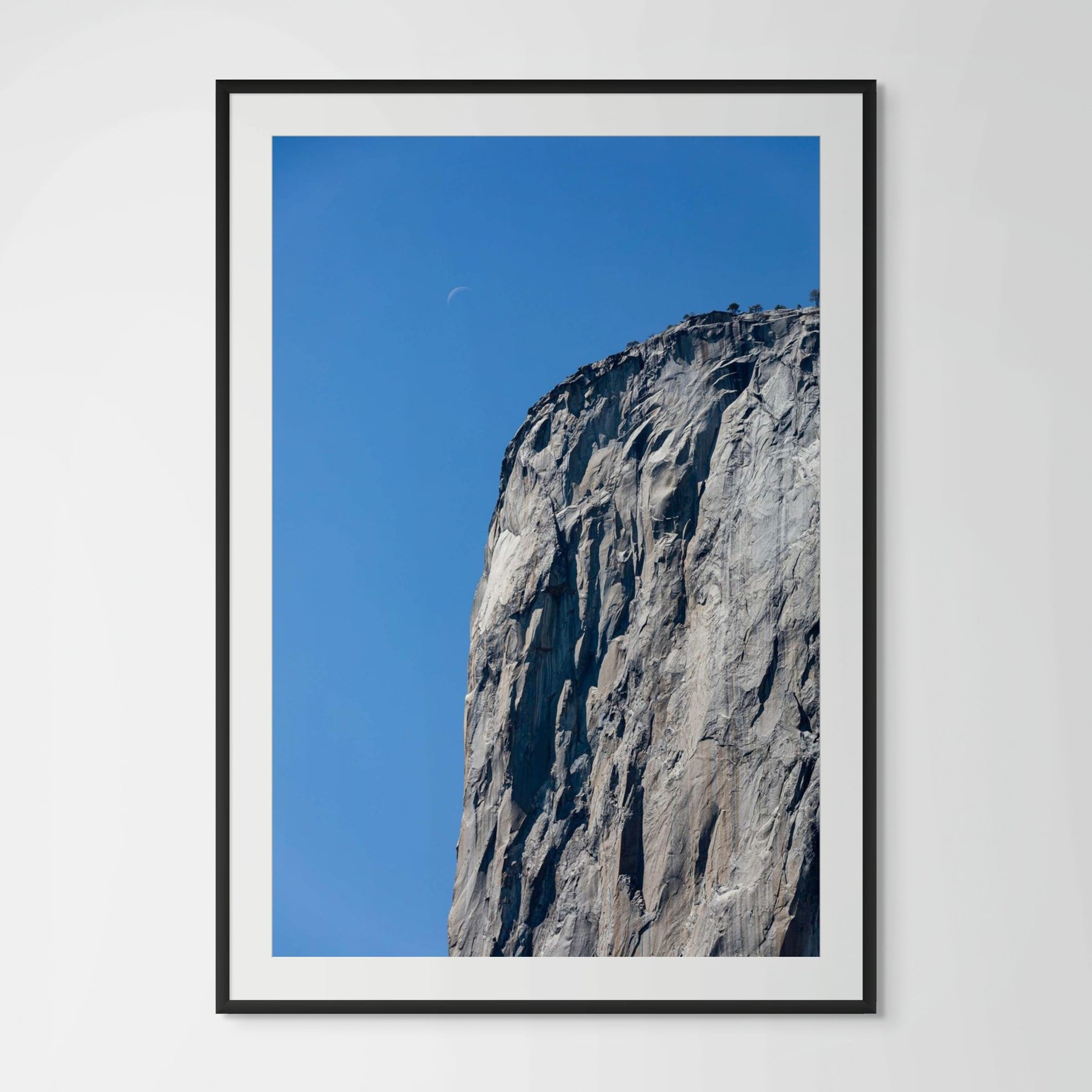 Yosemite El Capitan framed photography print in black wood frame with white mat