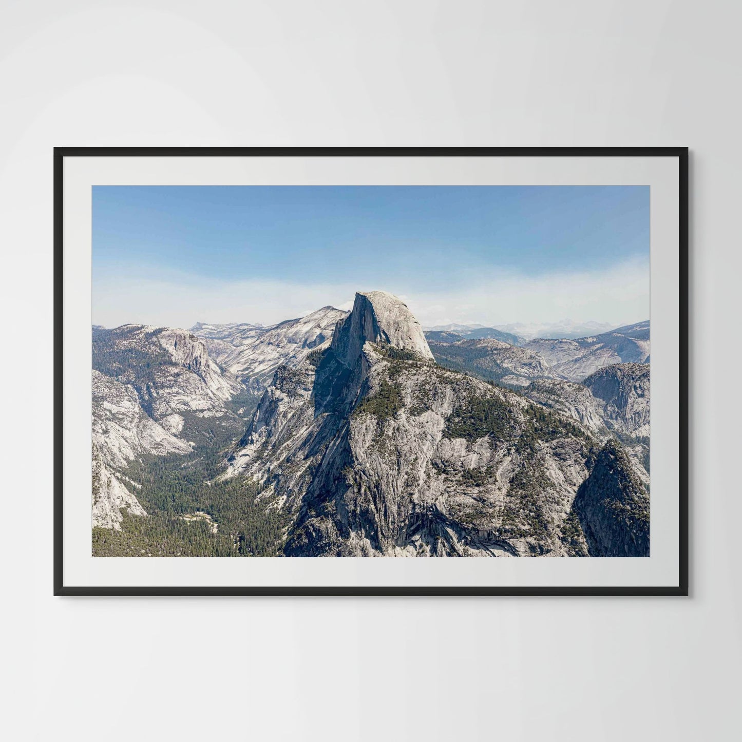 Yosemite Glacier Point alternate view framed photography print in black wood frame